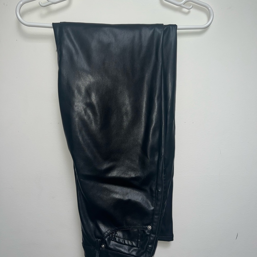 Faux leather pants
